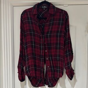 Sam Edelman Red Plaid Button-Down Shirt